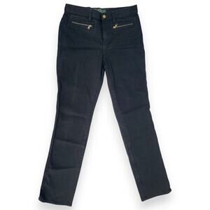 Lauren Ralph Lauren LRL Black Skinny Pant Womens 4 High Rise Stretch Ponte Denim